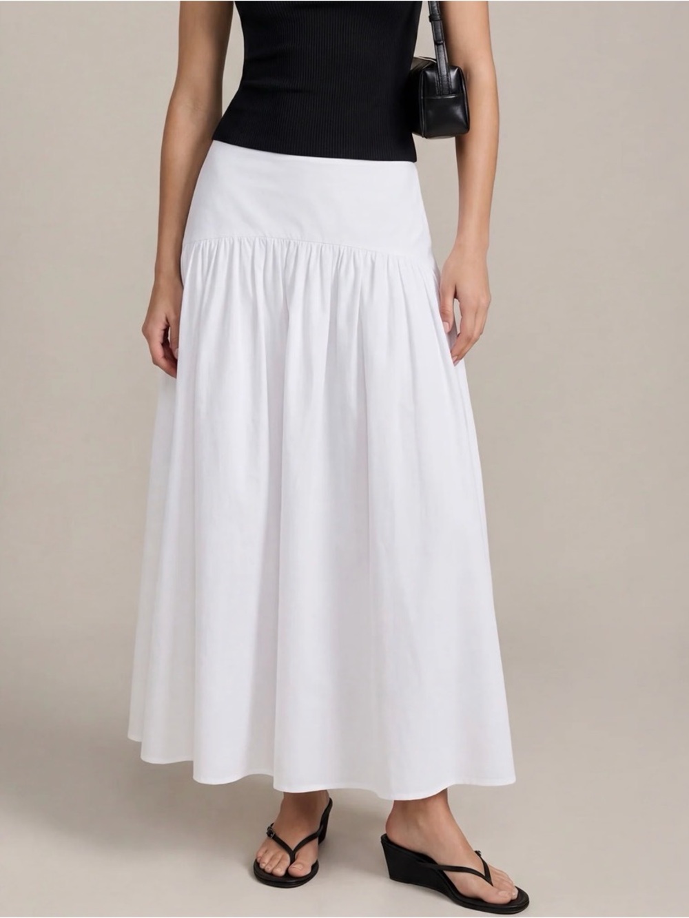 Caara Vashti Skirt. Women’s White Maxi Gathered Skirt